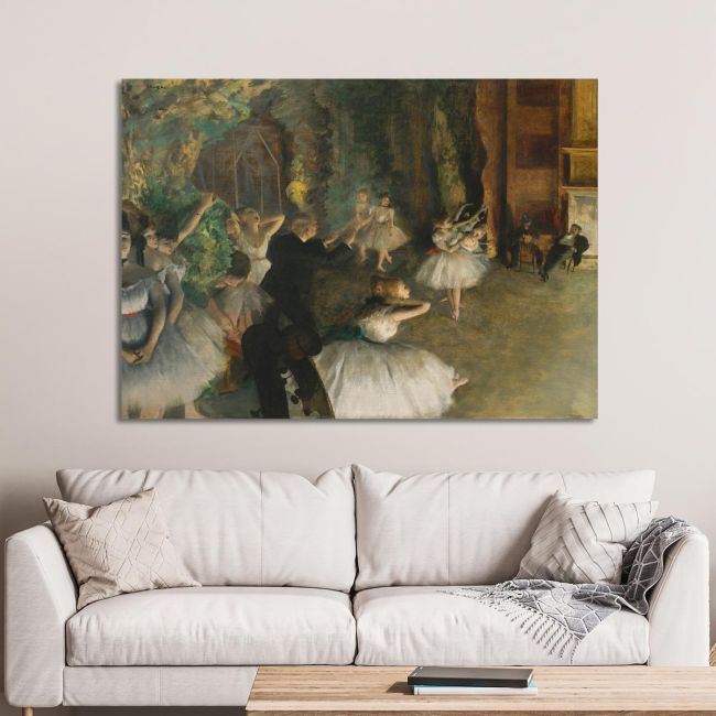 Canvas print The rehearsal of the ballet onstage, Degas E.