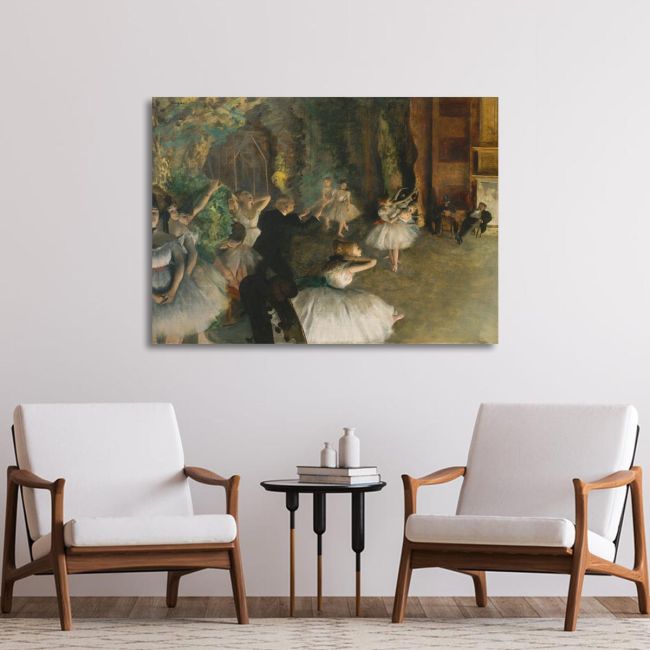 Canvas print The rehearsal of the ballet onstage, Degas E.