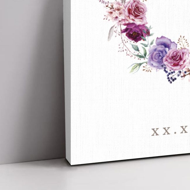 Πίνακας σε καμβά βάπτισης Στεφανάκι λουλουδιών Καμβάς τελαρωμένος Όψη 5