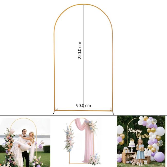 Μεταλλική Αψίδα Οβάλ Χρυσή 220 cm Όψη 1