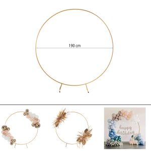 Large Metal Arch Circle Gold View 1