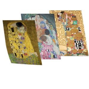 Klimt tribute to love αφίσα κάδρο τρίπτυχο  Αφίσα πόστερ με μαύρη κορνίζα Όψη 1 2