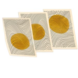 Rising sun 3 panels  Poster with black frame View 1 2