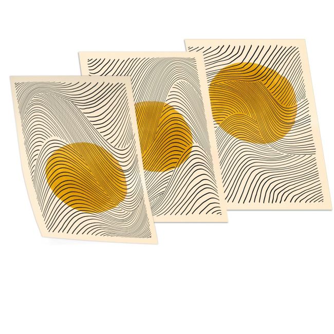 Rising sun 3 panels Frameless print View 15