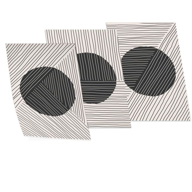 Lines over circles 3 panels Frameless print View 15