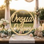 Wooden circle couple names