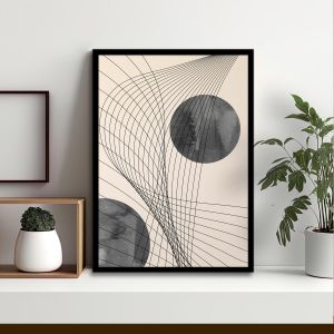 Mathematical lines poster  Poster with black frame View 1