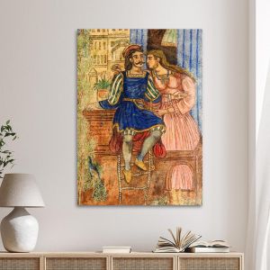 Πίνακας ζωγραφικής Ερωτόκριτος και Αρετούσα I. Θεόφιλος Καμβάς τελαρωμένος Όψη 1
