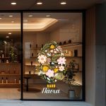 Window sticker, Easter egg with flowers