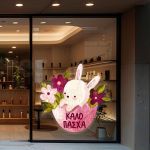 Αυτοκόλλητο βιτρίνας Watercolour Easter Bunny Όψη 2