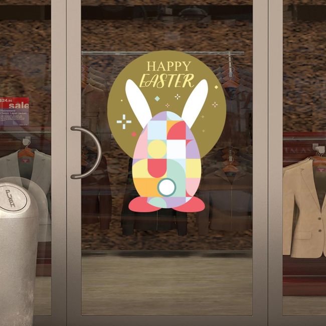 Αυτοκόλλητο βιτρίνας Easter Egg Bunny Όψη 4