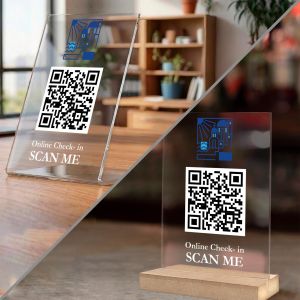 Πινακίδα QR για online check-in, προσωποποιημένη