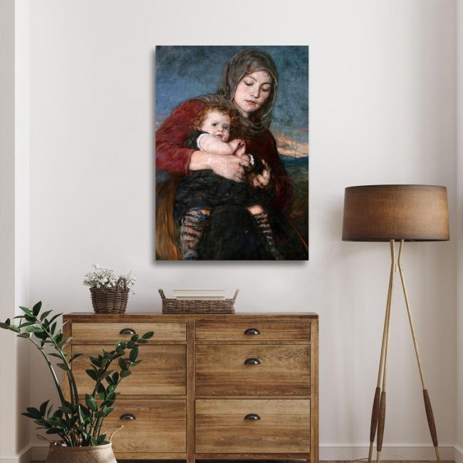 Canvas print Mother with child Gyzis N. Framed canvas View 2