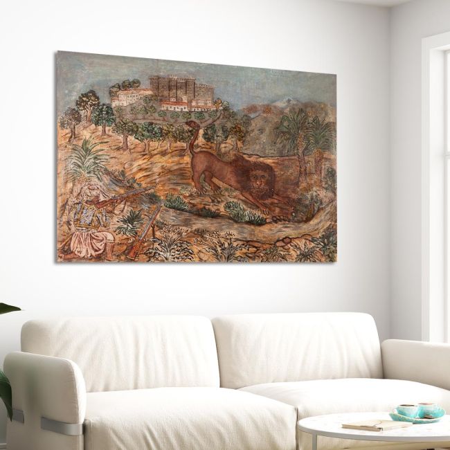Canvas print The Lion Hunt Theophilοs Framed canvas View 3