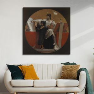 Πίνακας ζωγραφικής Ιστορία τετράγωνο Γύζης Ν. Καμβάς τελαρωμένος Όψη 1