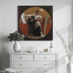 Πίνακας ζωγραφικής Ιστορία τετράγωνο Γύζης Ν. Καμβάς τελαρωμένος Όψη 1 2