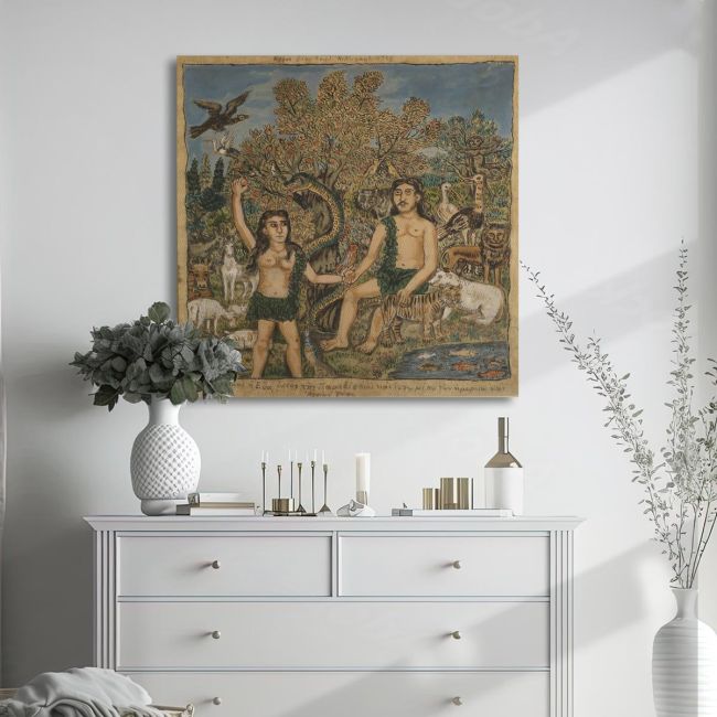 Canvas print Adam and Eve square Theofilos Framed canvas View 2