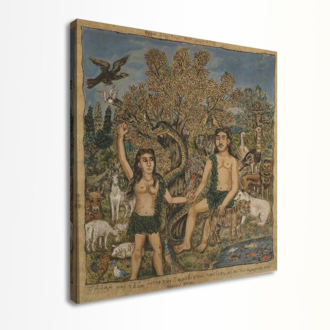 Canvas print Adam and Eve square Theofilos Framed canvas View 5