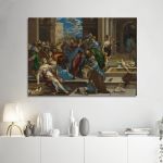 Canvas print Christ driving the money changers from the temple remastered El Greco Framed canvas View 1