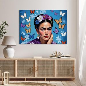 Canvas print Frida with butterflies Framed canvas View 1 2