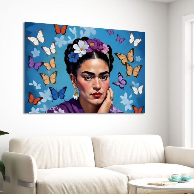 Canvas print Frida with butterflies Framed canvas View 3