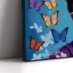 Πίνακας σε καμβά Frida with butterflies Καμβάς τελαρωμένος Όψη 5