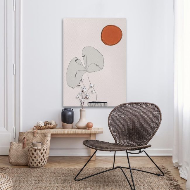 Canvas print Orange sum gray flower Framed canvas View 3