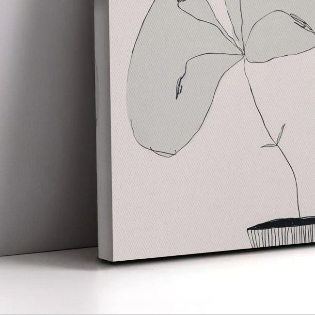 Πίνακας ζωγραφικής Orange sum gray flower Καμβάς τελαρωμένος Όψη 5