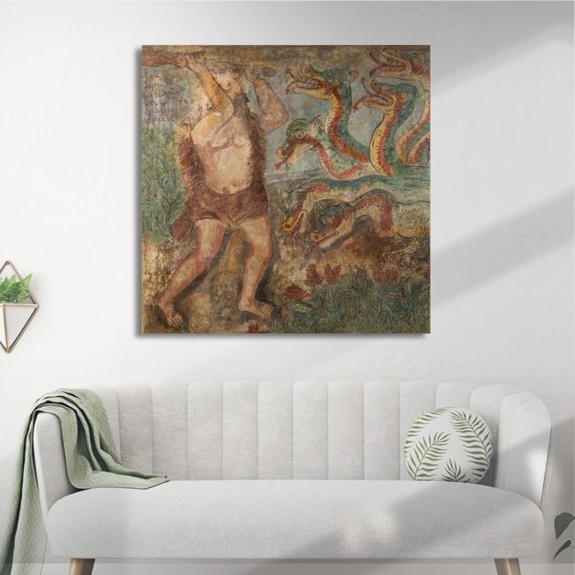 Canvas print Hercules and the Lernaean Hydra square Theofilos Framed canvas View 1