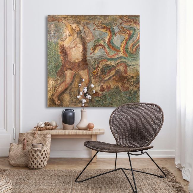 Canvas print Hercules and the Lernaean Hydra square Theofilos Framed canvas View 3