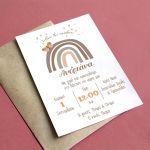 Baptism invitation, Rainbow with butterfly