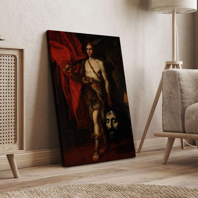 Πίνακας ζωγραφικής Δαβίδ με το κεφάλι του Γολιάθ Caravaggio Καμβάς τελαρωμένος Όψη 4