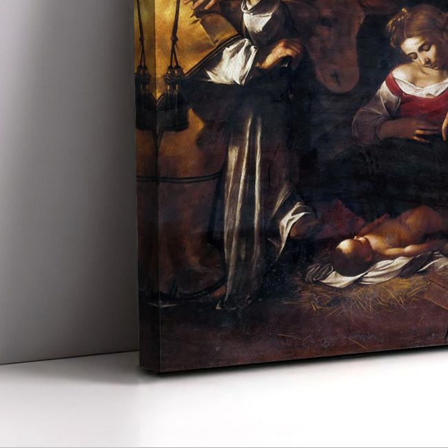 Πίνακας ζωγραφικής  Η Γέννηση του Χριστού Caravaggio Καμβάς τελαρωμένος Όψη 5