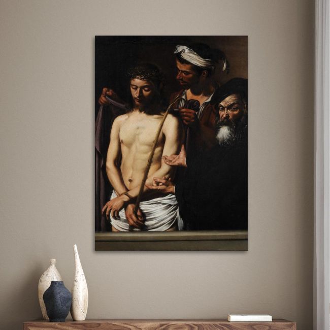 Πίνακας ζωγραφικής  Ιδού ο Άνθρωπος Caravaggio Καμβάς τελαρωμένος Όψη 1