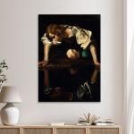 Canvas print Narcissus Caravaggio Framed canvas View 1