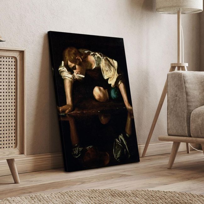 Canvas print Narcissus Caravaggio Framed canvas View 4