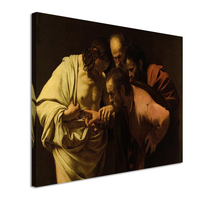Πίνακας ζωγραφικής  Η δυσπιστία του Θωμά Caravaggio Καμβάς τελαρωμένος Όψη 4