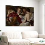 Πίνακας ζωγραφικής  Μουσικοί Caravaggio Καμβάς τελαρωμένος Όψη 3
