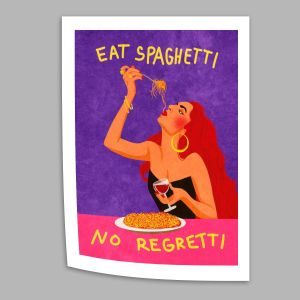 Eat spaghetti poster  Poster with black frame View 1 2