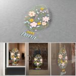 Window sticker, Easter egg made of flowers
