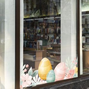 Easter window sticker border with flowers and eggs View 3 2