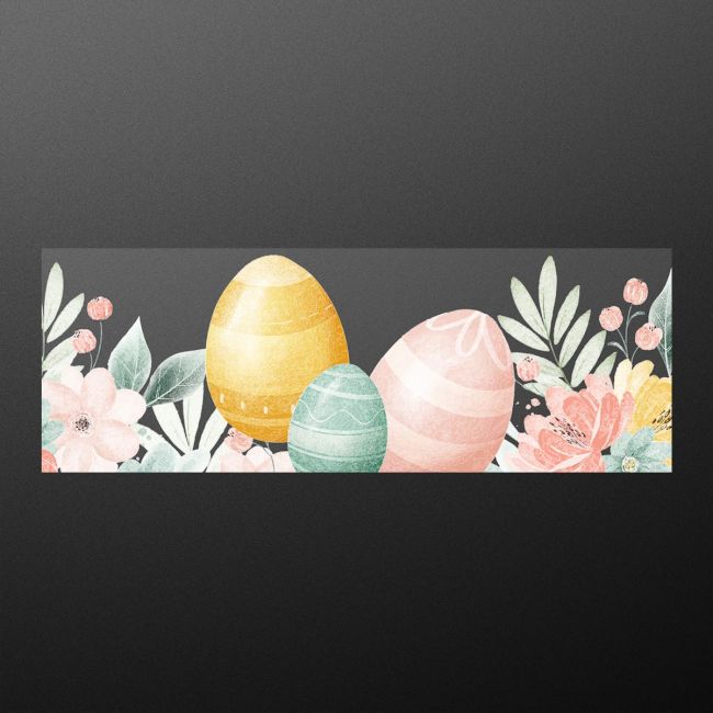 Μπορντούρα αυτοκόλλητο Πασχαλινής βιτρίνας με λουλούδια και αυγά Όψη 4