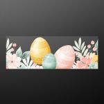 Μπορντούρα αυτοκόλλητο Πασχαλινής βιτρίνας με λουλούδια και αυγά Όψη 4
