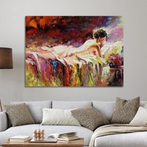 Canvas print   Half nude girl portrait Framed canvas View 1