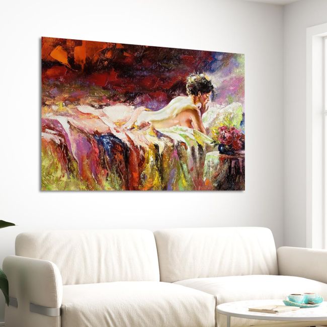 Πίνακας σε καμβά Half nude girl portrait Καμβάς τελαρωμένος Όψη 3