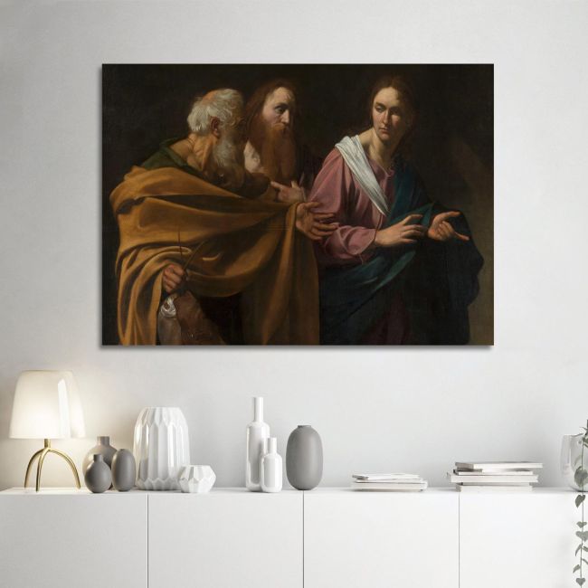 Canvas print The Calling of the Apostles Peter and Andrew Caravaggio Framed canvas View 1