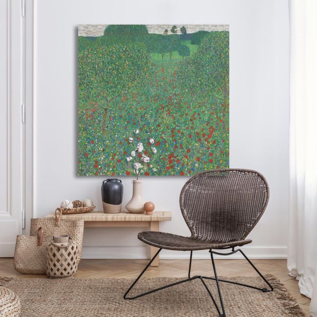 Πίνακας ζωγραφικής Flowering poppies Klimt G. Καμβάς τελαρωμένος Όψη 3