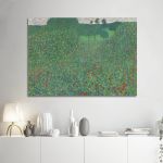 Πίνακας ζωγραφικής σε καμβά Flowering poppies οριζόντιο Klimt Gustav Καμβάς τελαρωμένος Όψη 1