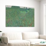 Πίνακας ζωγραφικής σε καμβά Flowering poppies οριζόντιο Klimt Gustav Καμβάς τελαρωμένος Όψη 3
