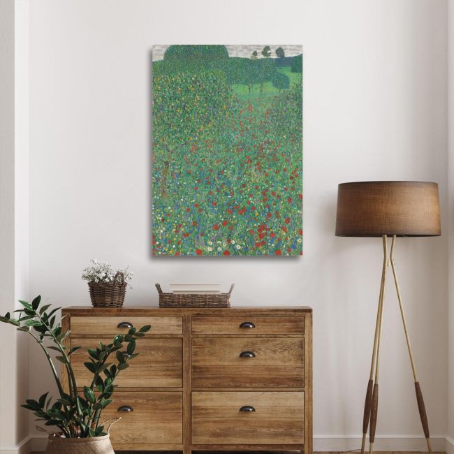 Canvas Flowering poppies vertical Klimt G. Framed canvas View 2
